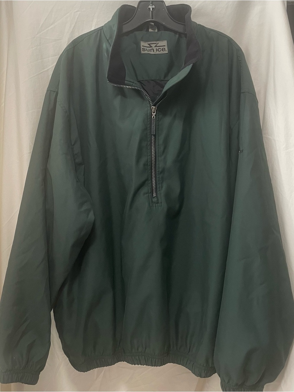 Vintage Sunice Men's Forest Green Half-Zip Windbreaker Pullover